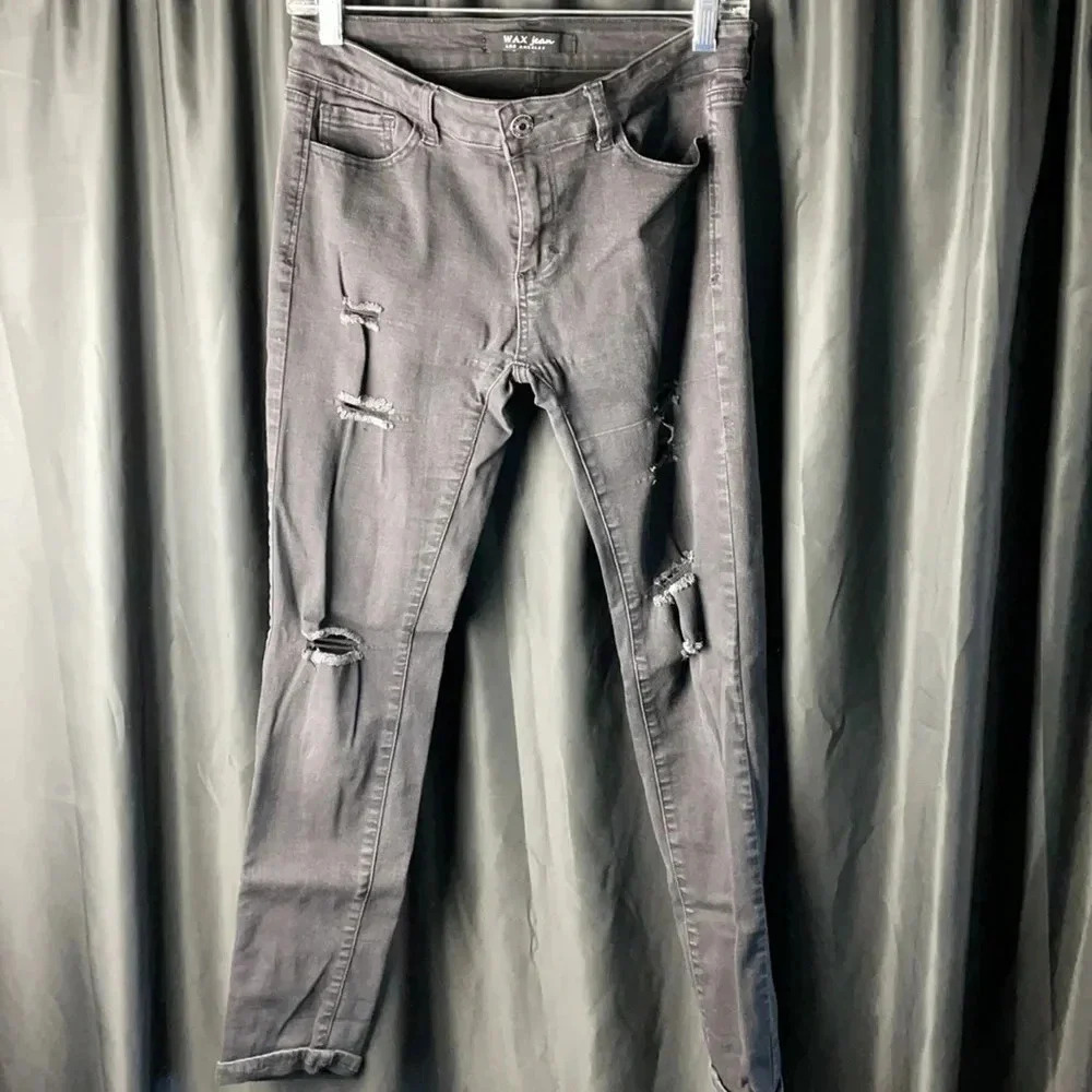 Black Ripped Waxjeans Skinny